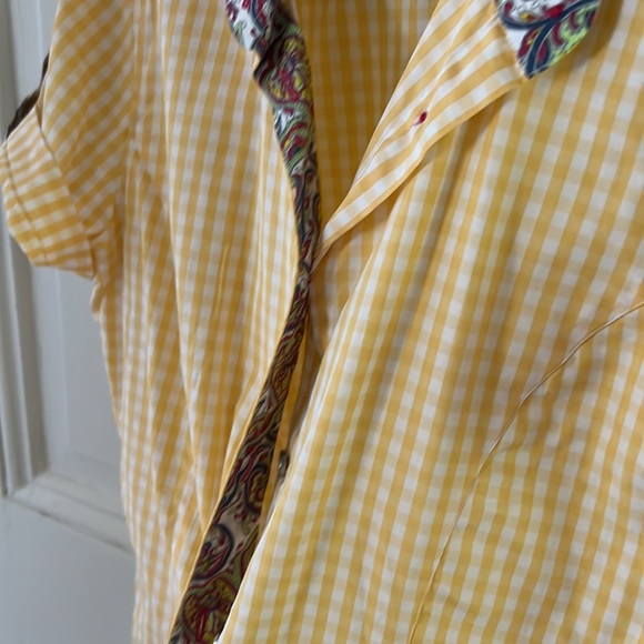 S/s super cute yellow and white small checker top. Size small petite. Like new. - Picture 6 of 6